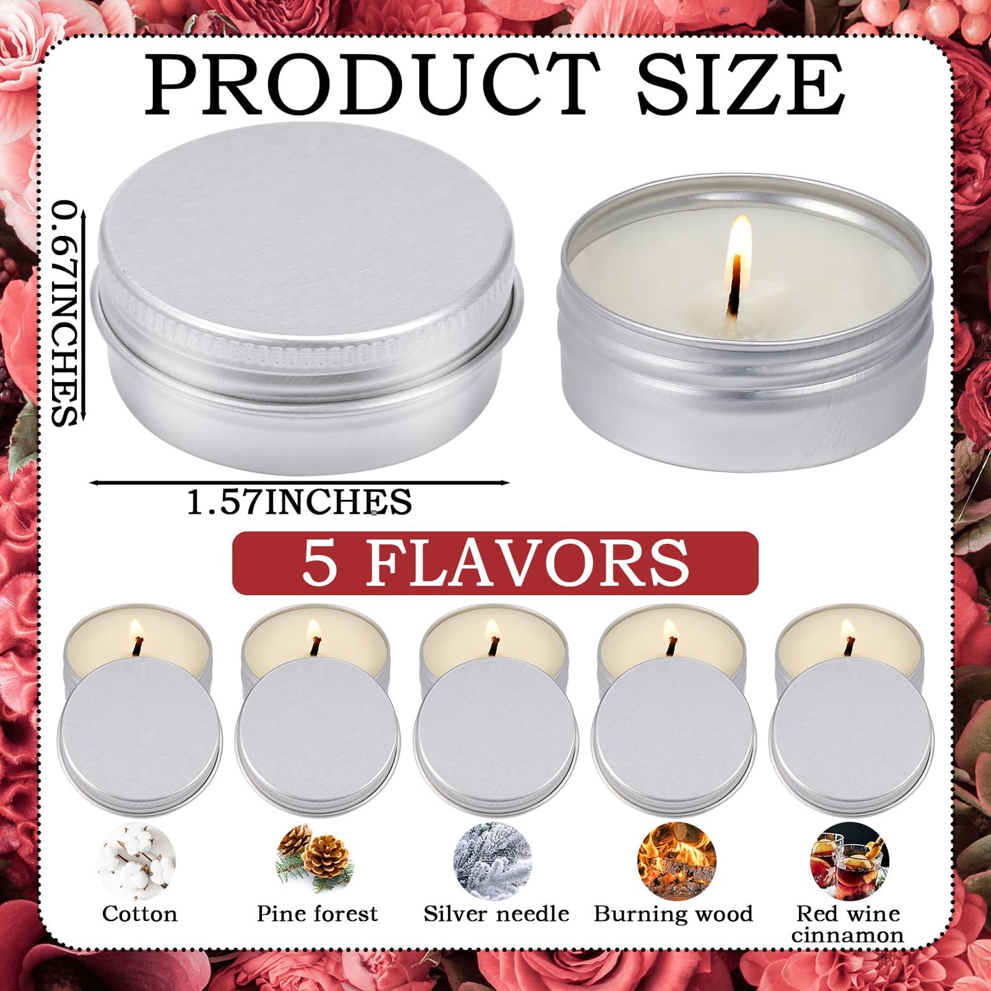 MTLEE 50 Pcs Wedding Scented Candles Gift Travel Tin Candle Aromatherapy Candle for Christmas Winter Baby Shower Favors Wedding Gifts