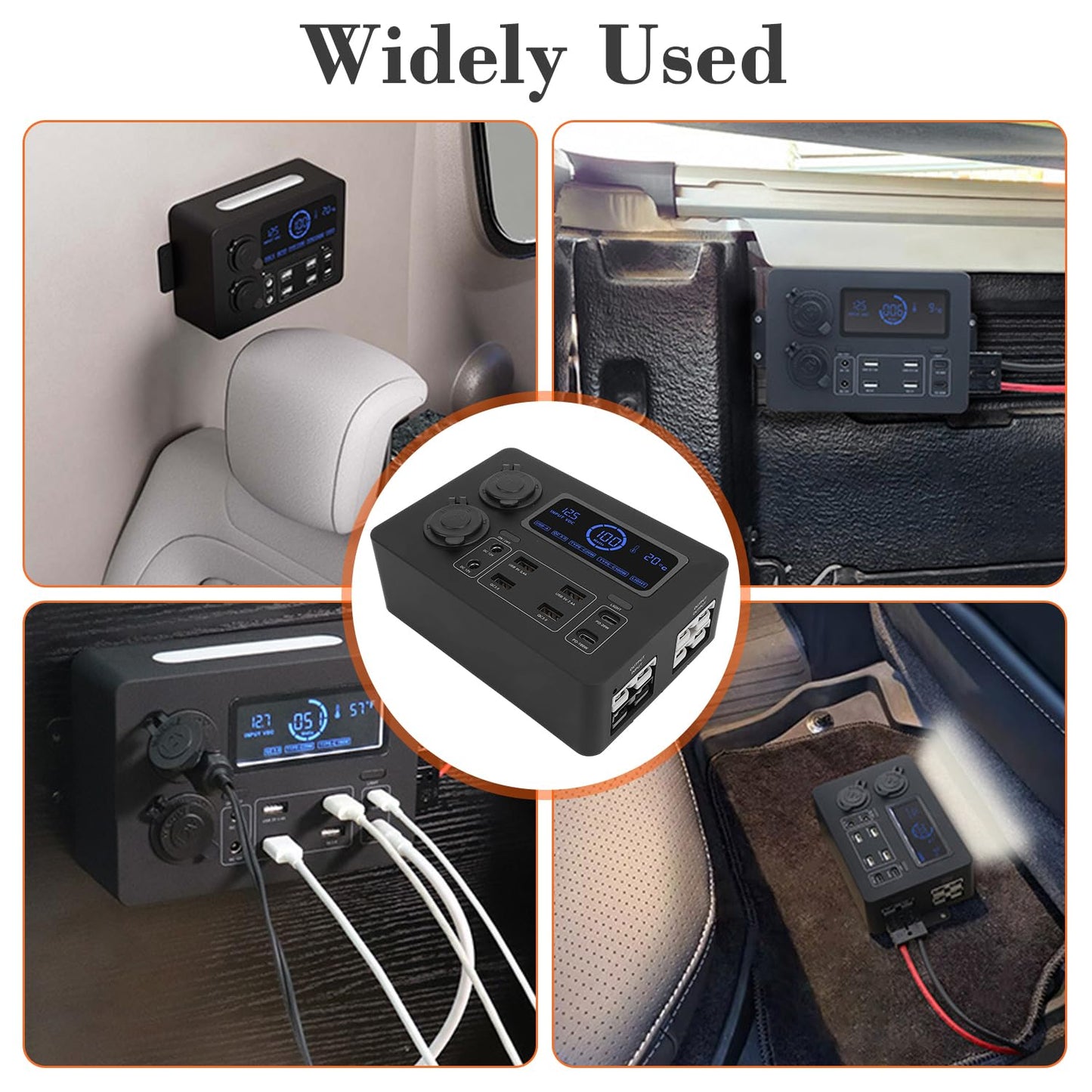DC12V Mini Power Box, All in one Solution USB Charger with 4 Anderson Ports, 6 USB Ports and 2x12V Sockets Portable Power Distribution for Camper Van Motorhome