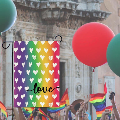 Baccessor LGBTQ Garden Flag - Double-Sided Rainbow Design for Pride Month | 12.5 x 18 Inch Outdoor Decoration
