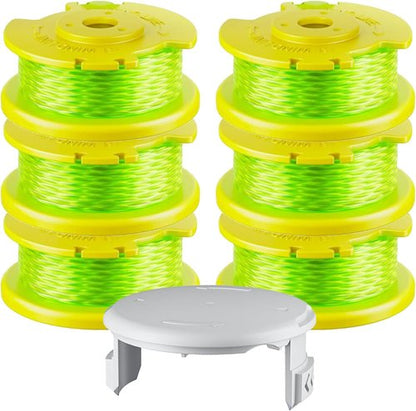 Hart .080" String Pre-Wound Spool - 7-Pack for Auto-Feed Trimmers & Replacement Cover Cap
