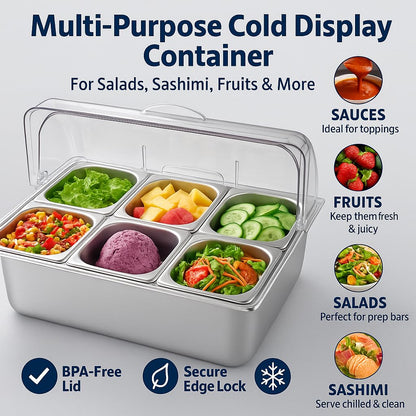 THXSUN Countertop Condiment Dispenser with Ice Tray
