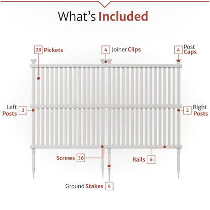 45.5in H x 36.5in W (2 Panels) No Dig Enclo Wilmington White Vinyl Privacy Screen, Outdoor Privacy Panels, Trash Can Enclosure, Air Conditioner Fence, Pool Equipment Enclosure, ZP19008