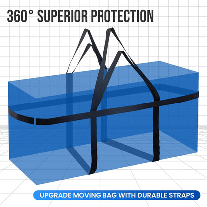 TAILI Extra Large 69 Gallon Storage Bags - Heavy Duty Blue Moving Totes with Visible Window | 2 Pack