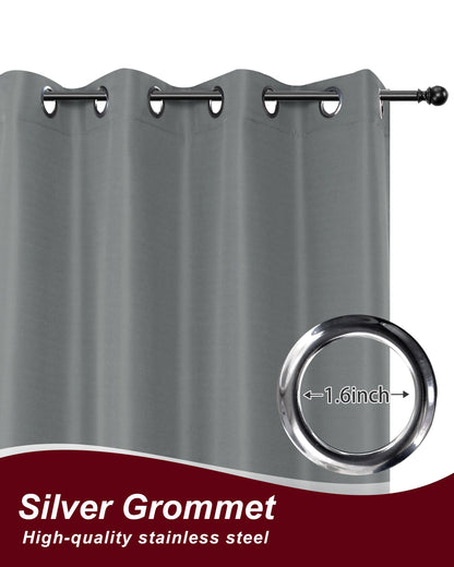 HolidayIdeas Grommet Top Outdoor Curtains for Patio Waterproof 8 Pcs All Weather Balcony Outside Curtain Panels for Apartments, Gazebo, Pergolas, Porch, 54x120 Inch, Grey
