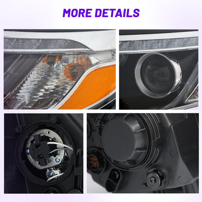 XGWZ LED Headlights Assembly Compatible with 2014 2015 Kia Sorento Black Housing Clear Lens, Passenger and Driver Side