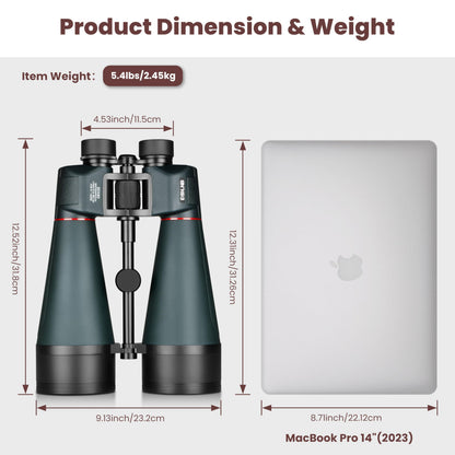 ESSLNB 30x80 Astronomy Binoculars Giant for Adults, Waterproof Outdoor Binoculars for Travel Stargazing Bird Watching Hunting with Built-in Tripod Adapter and Carrying Bag (Black)