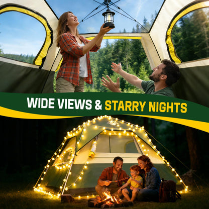 Tent 4 Person Tents for Camping - Instant Cabin Tent Setup in 50 Seconds with Rainfly & Windproof, Portable Pop Up Tents with Carry Bag for Family Outdoor Camping & Hiking