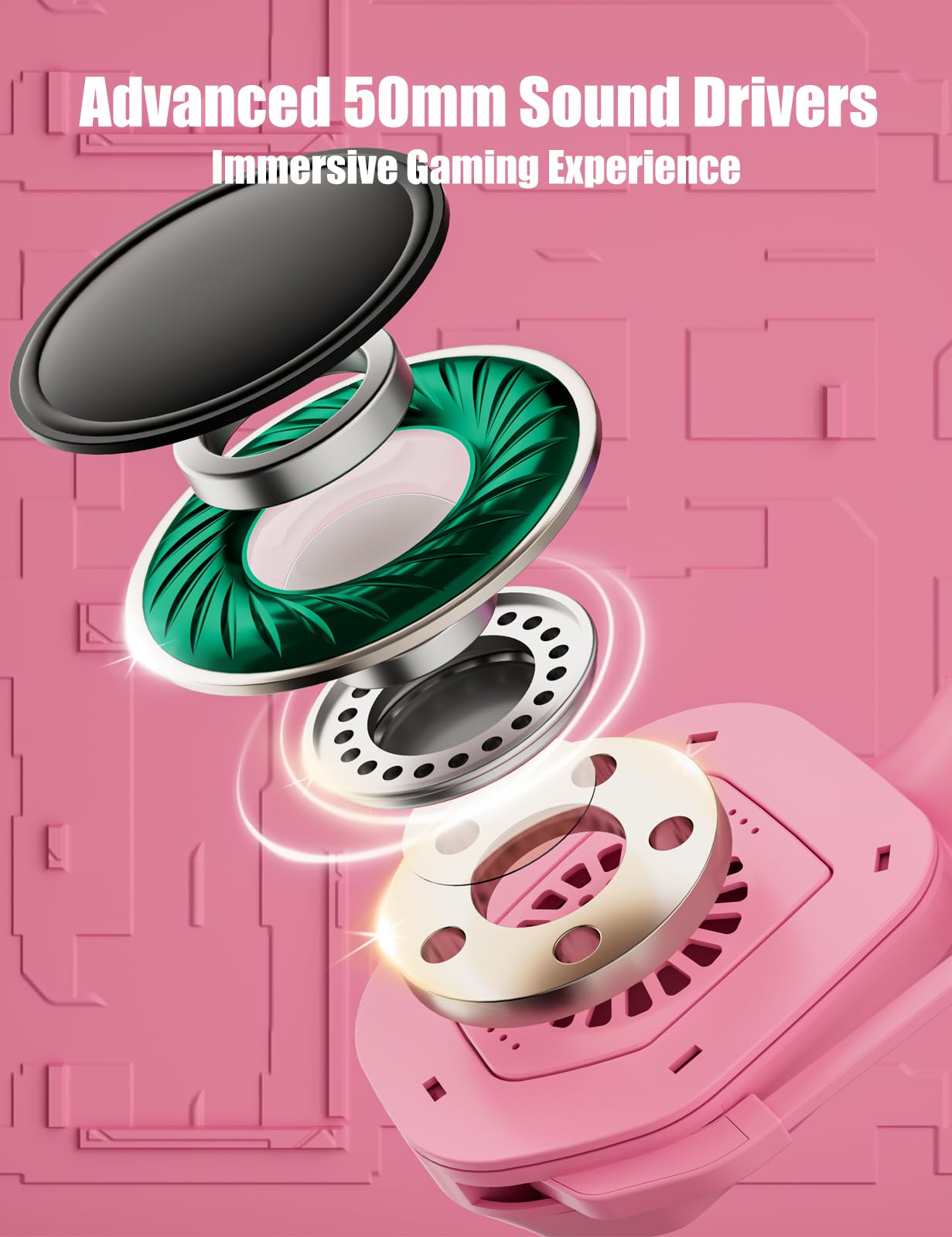 ZIUMIER Gaming Headset with Detachable Cat Ears, Compatible with PS4 PS5 Xbox One PC Laptop, Over-Ear Headphones with LED Light, Noise Canceling Mic, Stereo Surround Sound (Pink Cat)