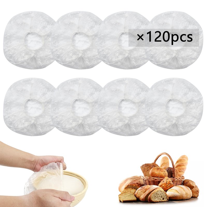 120pcs Shower Caps for Sourdough Bread, Reusable Bowl Covers for Proofing, Plastic Bread Covers With Elastic