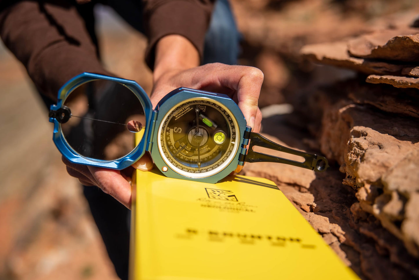 Brunton Standard Transit, Azimuth (0–360°), Blue - Professional Pocket Transit with Clinometer