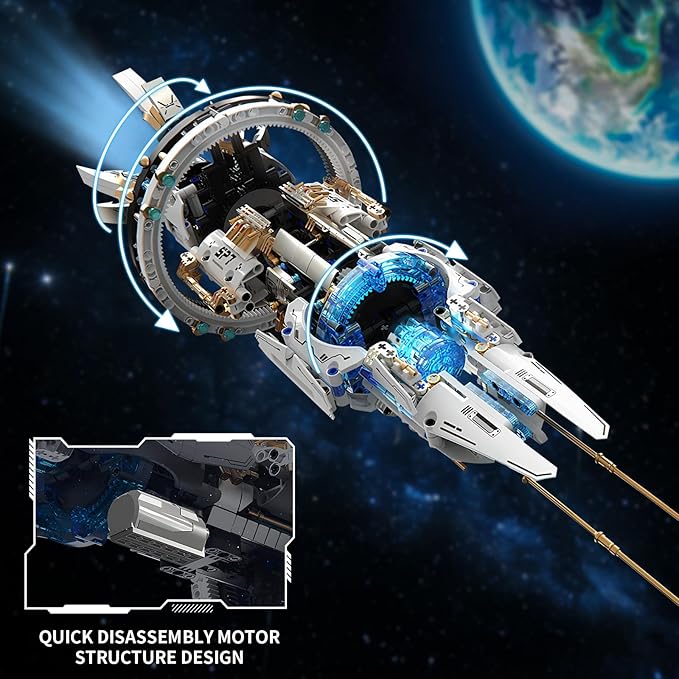 BNG Spaceship Building Set for Adults Space Building Blocks Space Station Block Kit Home or Office Decor Spaceship Toy Creative Gift for Teens Boys 8-14