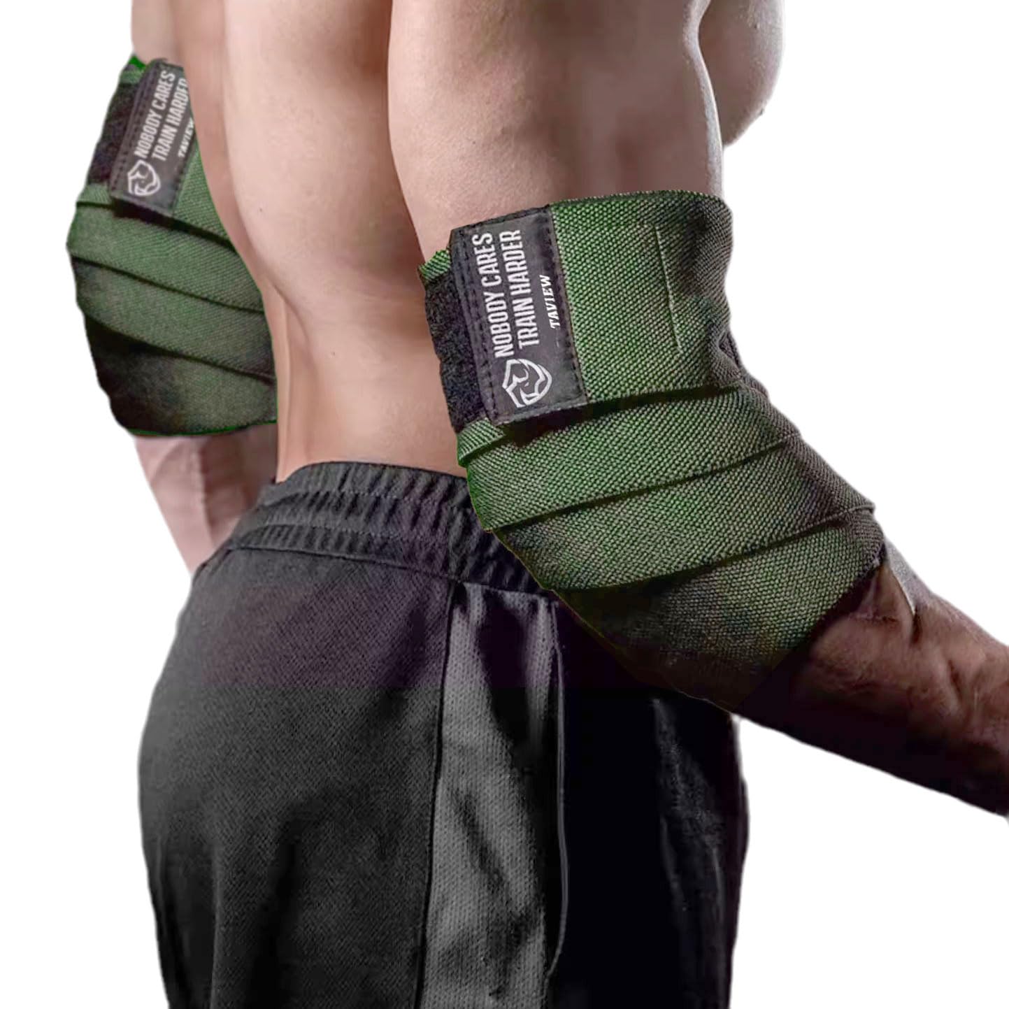 TAVIEW Elbow Wraps for Weightlifting (1 Pair), 47" Elastic Elbow Support & Compression Powerlifting, Fitness, Cross Training & Gym Workout, Elbow Straps Weight Lifting