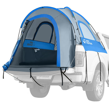 JOYTUTUS Truck Tent, Portable Truck Bed Tent with Rainfly, Truck Tent for 6.0'-6.3' with Fiberglass Pole, Waterproof PU2000mm Double Layer for 2 Person - Blue