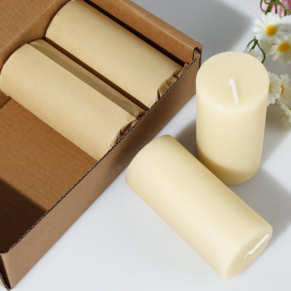 4 Pack Beeswax Pillar Candles,172 Hours Long Burning Pure Off-White Beeswax Candles,Unscented Bees Wax Candle for Home,Prayer,Dripless Smokeless Organic 100% Bees Wax Candle Bulk 2x4in