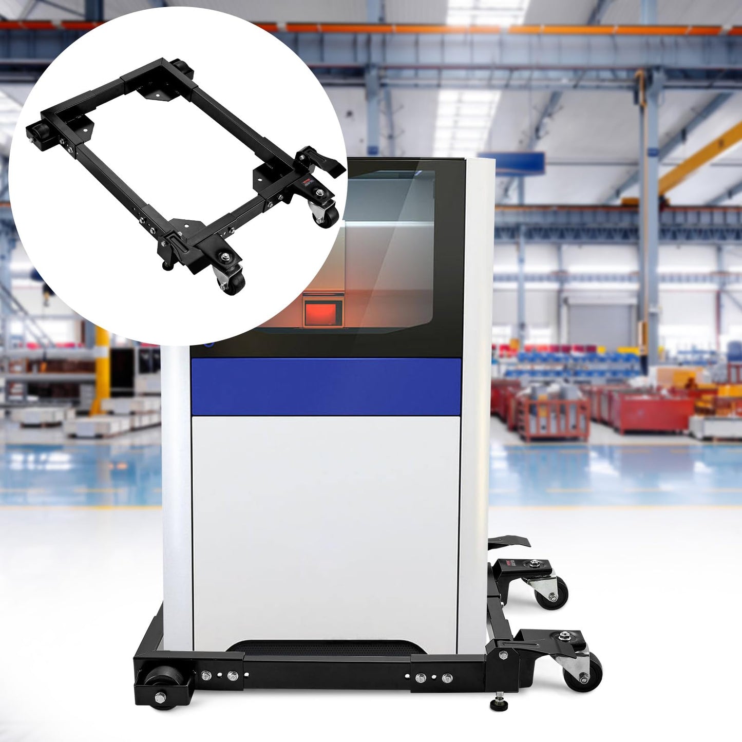 VEVOR Mobile Base, 1500 lbs Capacity, Adjustable from 18" x 24" to 26.5" x 31.5", Heavy Duty Universal Mobile Base Stand with Swivel Wheels, for Woodworking Equipment, Bandsaw, Power Tools, Machines