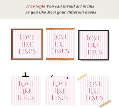 LARTSFRO Coquette Pink Bow Wall Art | Inspirational Christian Decor for Teen Girls | 10x10 Inch Set of 4 Unframed