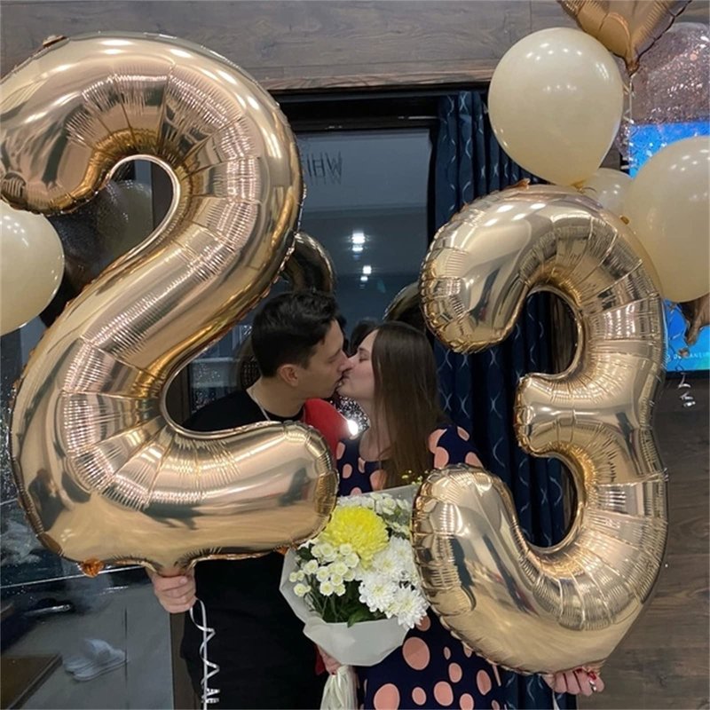 40 Inch Balloon Number 2 Champagne Gold, Large Foil Light Gold Number Balloons Set 0-9 for Women Men, Digital 2 Helium Balloons for Boys Girls 2nd Birthday Anniversary Graduation Party Decorations
