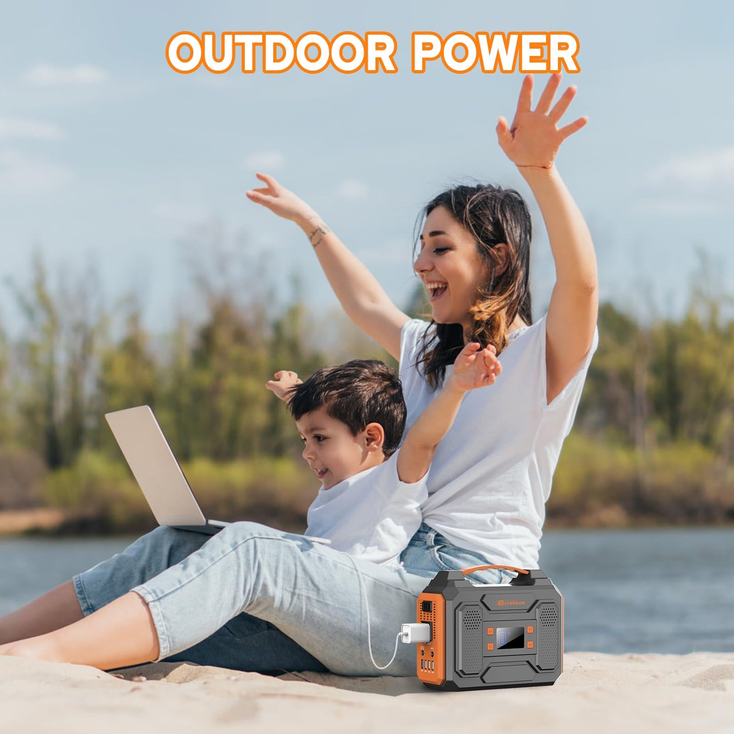Portable Power Station 300W Solar Generator 280Wh(without Solar Panel), 110V Portable Power Bank with AC Outlet Pure Sine Wave, DC, USB QC3.0, External Battery Power Pack for Camping RV Outdoor Use