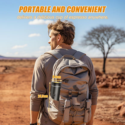 Zordin Portable Battery Espresso Coffee Maker for Travel, 20 bar Mini Car Espresso Machines, 3-in-1 Self-Heating Electric Espresso Maker, USB-C Ground Coffee & Capsule Pod(Ns&DG) RV, Hiking, Office