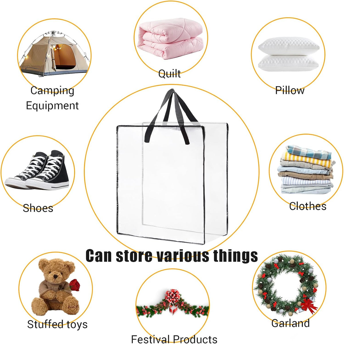 Skiennix Wreath Storage Bag - 26 Inch, 95L Container for Spring & Holiday Decorations | 4-Pack