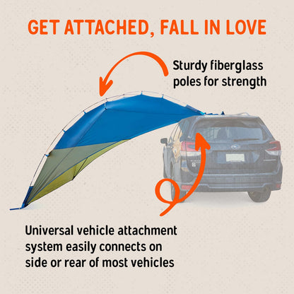 Kelty Sideroads Awning Shelter for Car Camping, Tailgating, and Summer Beach Trips, Protection from Elements and UV, Universal Mount, Sturdy Steel Frame, Easy Setup