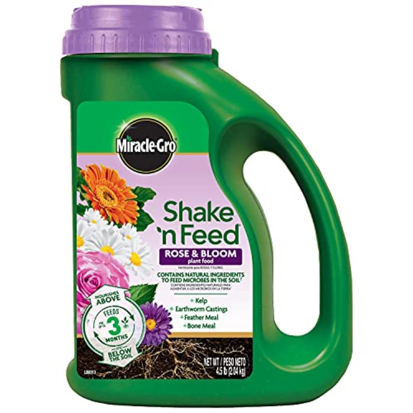 Miracle-Gro Shake 'n Feed Rose & Bloom Plant Food - Long-Lasting Granular Fertilizer, Feeds 3 Months - 4.5 lbs.