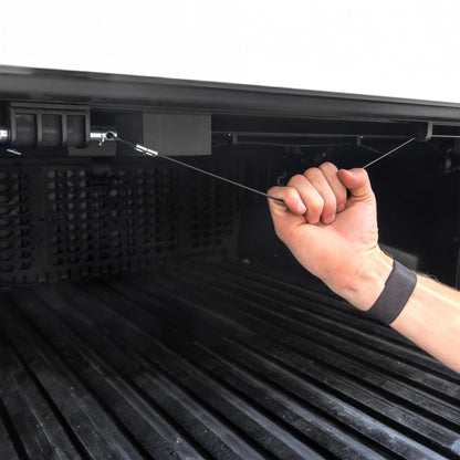 Rough Country Hard Low-Profile Tri-Fold Tonneau Cover for Toyota Tacoma (2016–2023) - Low-Profile Aluminum Truck Bed Cover, Fits 6' Bed (72.5")