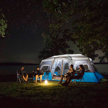 CORE 12 Person Lighted Instant Cabin Tent with Footprint and Tent Kit