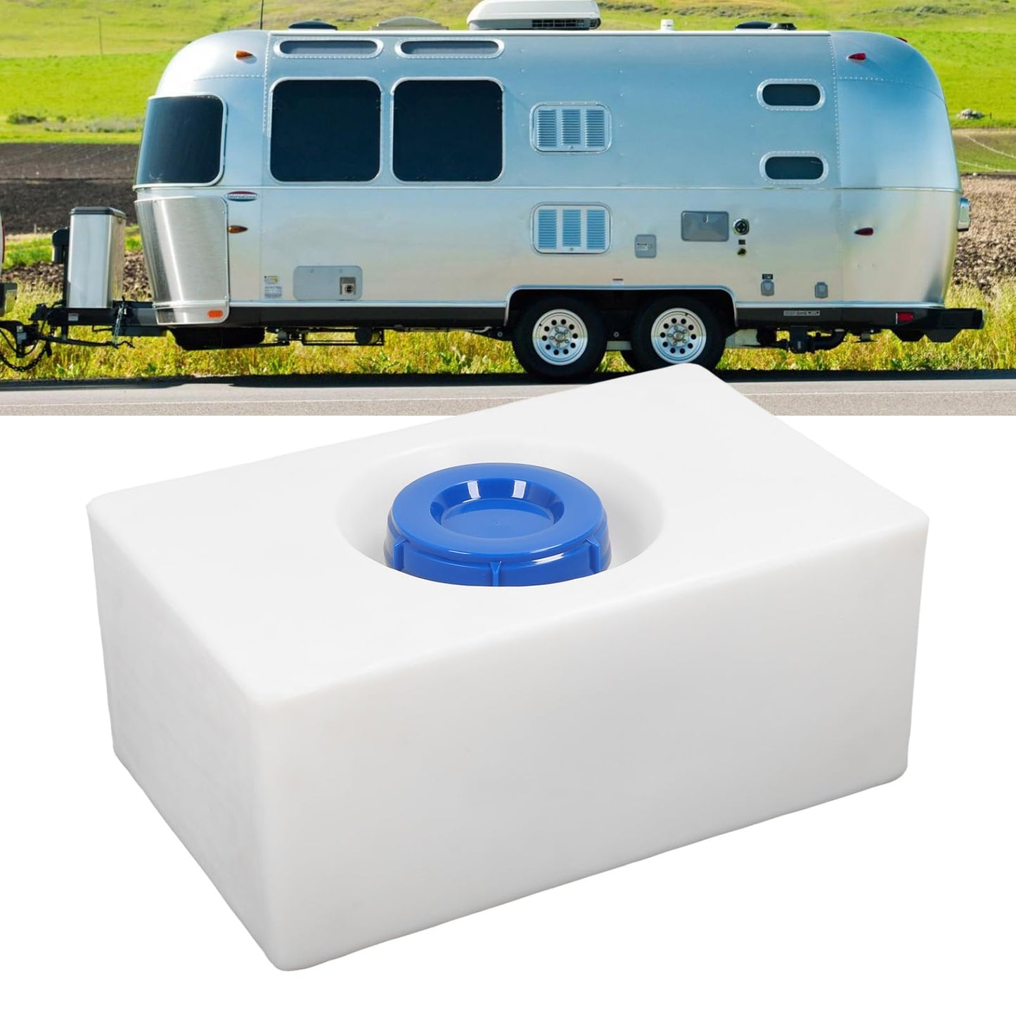 Generic 10 Gallons Water Tank for Car Detailing, 21.3 X 13.2 X 9.1in Heat Cold Rv Water Tank, PE Large Diameter Inlet Fresh Water Tank for Trailer Boat Yacht, Genericfiy8p092cr