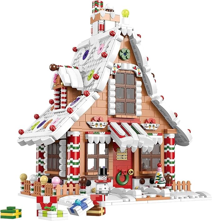 Christmas Gingerbread House Ornaments Building Set Toys with Led Light for Kids Boys Girls &amp Adults Christmas Decorations for Tabletop &amp Home Advent Calendar 2025 (1620 Pieces)