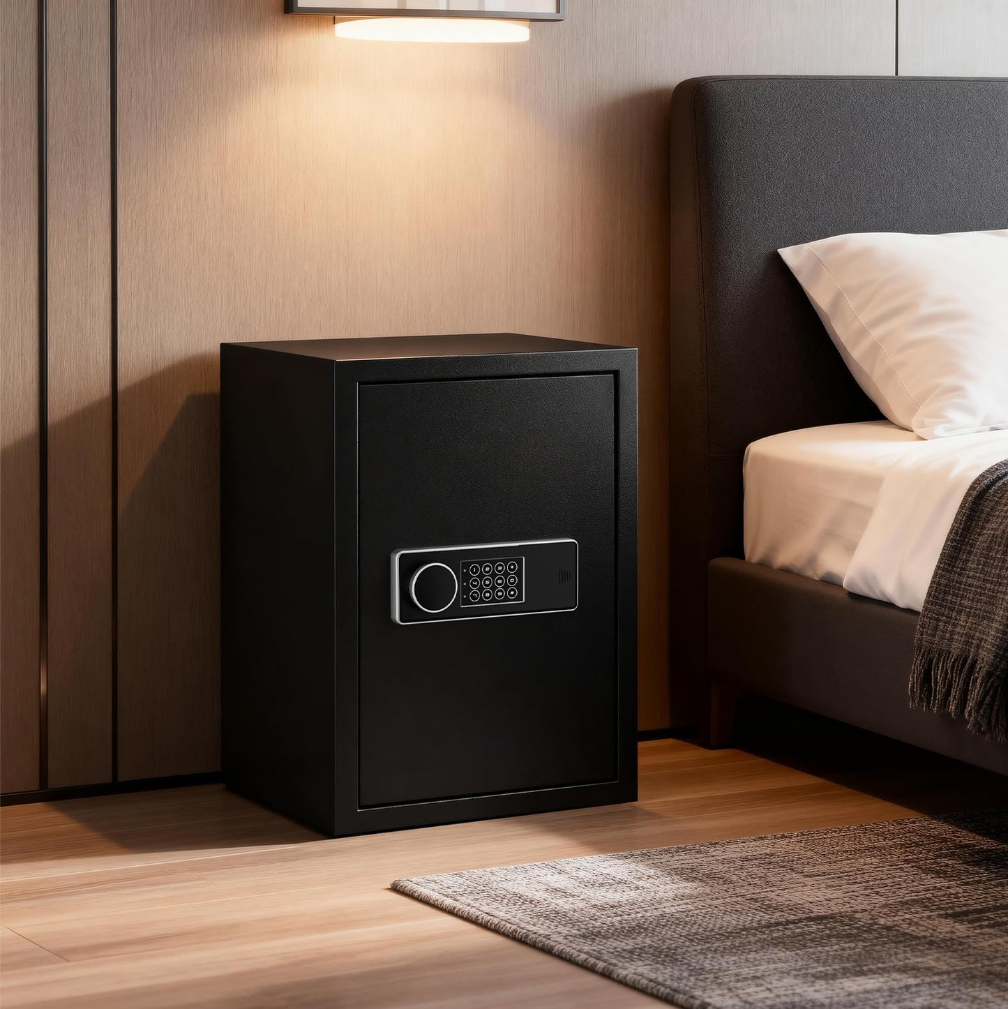 KPASAFE 19.7 Inch Tall Large Safe Box, 3.4 Cuft Home Safe with Fireproof Bag, Anti-Theft Lock Box with Alarm System and Digital Keypad for Document, Cash, Valuables