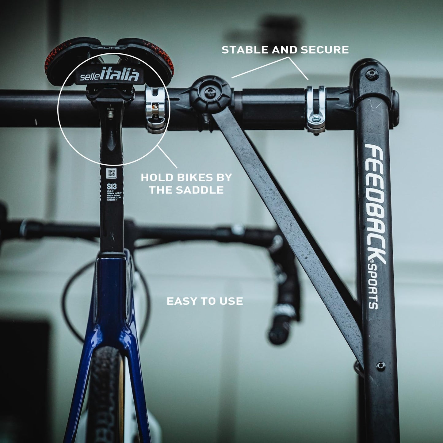 Feedback Sports | A-Frame Portable Bike Storage Rack with Travel Bag | Lightweight Collapsible Aluminum | Bicycle Hanger up to 8 Bikes | For Events | Black