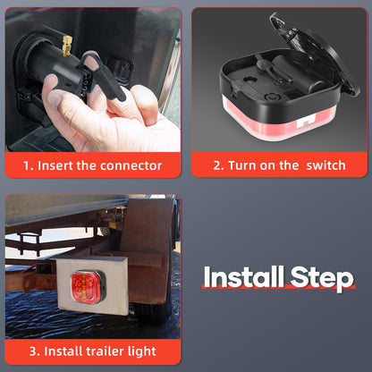 WIAZZLUK Wireless Trailer Lights, Rechargeable LED Tail Light Kit, Waterproof, Magnetic/Screw Fixed, Model RAVI RAZZ DK0001, Black