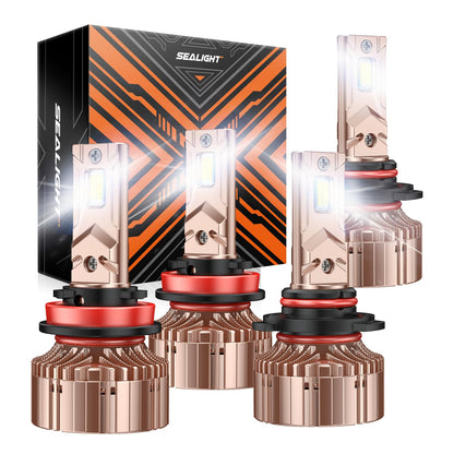 SEALIGHT H11/H9/H8 9005 LED Bulbs Combo, 80,000LM Super Bright, 6000K Daylight White, Model 9005+H11,