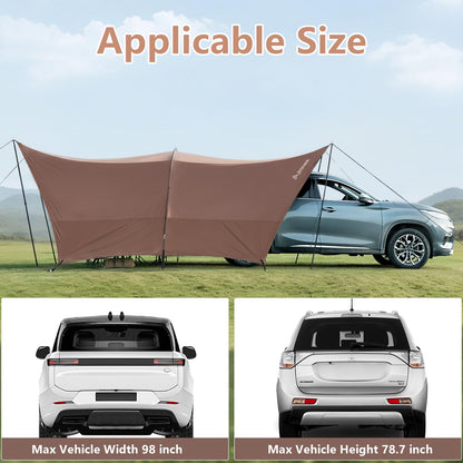 BISINNA Camping Tarp 18x13ft Car Awning Waterproof Hammock Rain Fly Sun Shade Rain Protection Canopy for Outdoor Beach Picnic