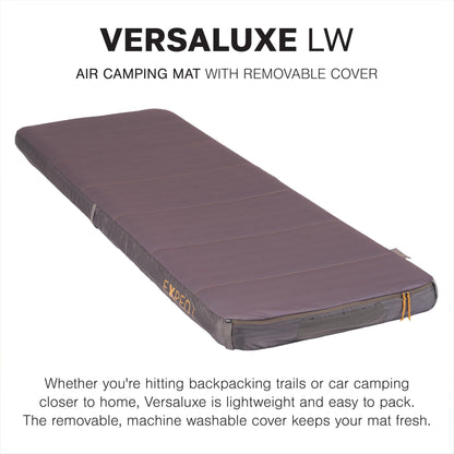 Exped Versaluxe Sleeping Pad – Backpacking & Car Camping Air Mat with Removable Machine Washable Cover, R-Value 2.4, 3-Season, Lightweight, Includes Pump Bag, Grey Goose, LW