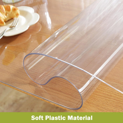 OstepDecor Clear Table Cover Protector 30 x 72 Inch, 1.5mm Thick Plastic Table Cover, Dining Table Protector Pad, Waterproof & Easy Cleaning PVC Desk Mat for Dresser, Coffee & Kitchen Wooden Tabletop