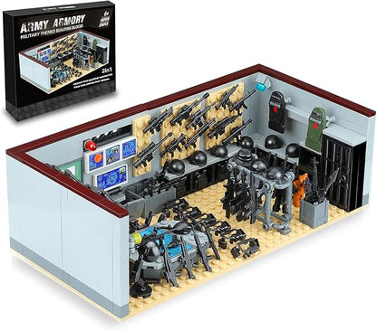 Army Military Base Building Blocks Set Toy with 6 Police Figures and Swat TeamWeapons PackCompatible with Lego Armory Battle BrickSuitable for Adults and Children Aged 6+