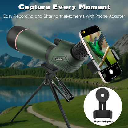 Cert Leidis 25-75x85 HD Spotting Scope with Phone Adapter & Tripod & Portable Carrying Bag - Fully Multi-Coated & BAK4 Prism, Waterproof Spotter Scope for Birding,Wildlife Viewing,Outdoor Observation