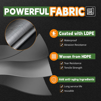 RAINDEWAY Tarps Heavy Duty Waterproof 30x100 Feet,10Mil Thick Multipurpose Large Tarp Cover with Metal Grommets and Reinforced Edges,Silver/Brown Tarp