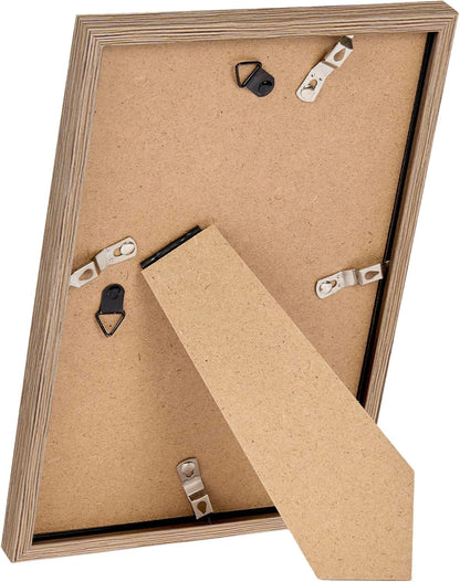 Rustic Brown 8x10 Picture Frame by [Brand Name] - Versatile Wall Hanging & Tabletop Display with 5x7 Mat