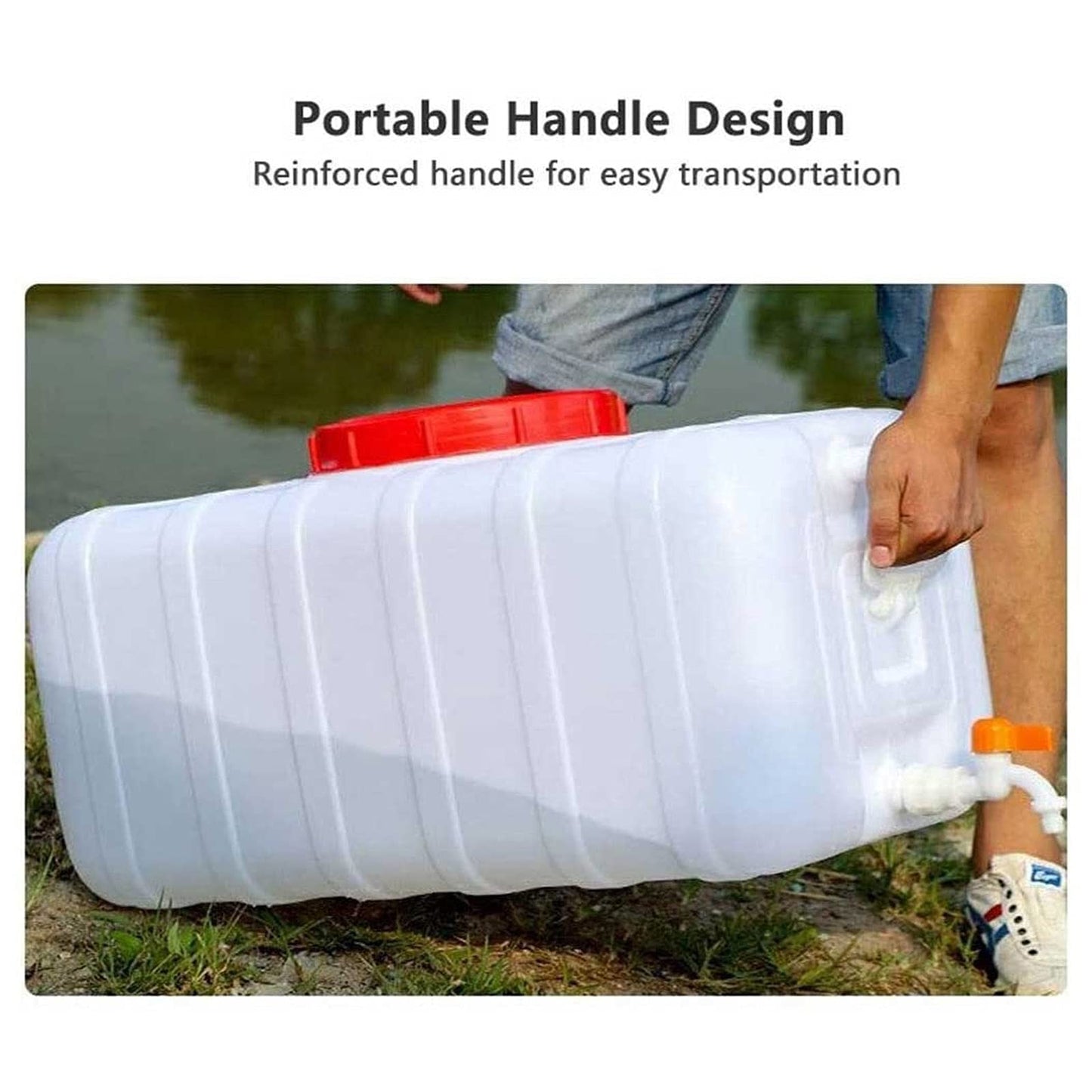 SXKJDM Large Plastic Water Storage Tanks Emergency Water Storage 50L/80L/110L/200L Camping & Hiking Water Storage Water Container Multifunctional Water Tank(Size:110L/29gallon)