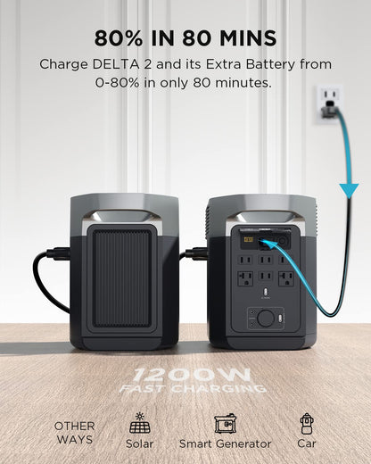EF ECOFLOW DELTA 2 Smart Extra Battery, 1024Wh LiFePO4 Expansion Battery for Power Station DELTA2