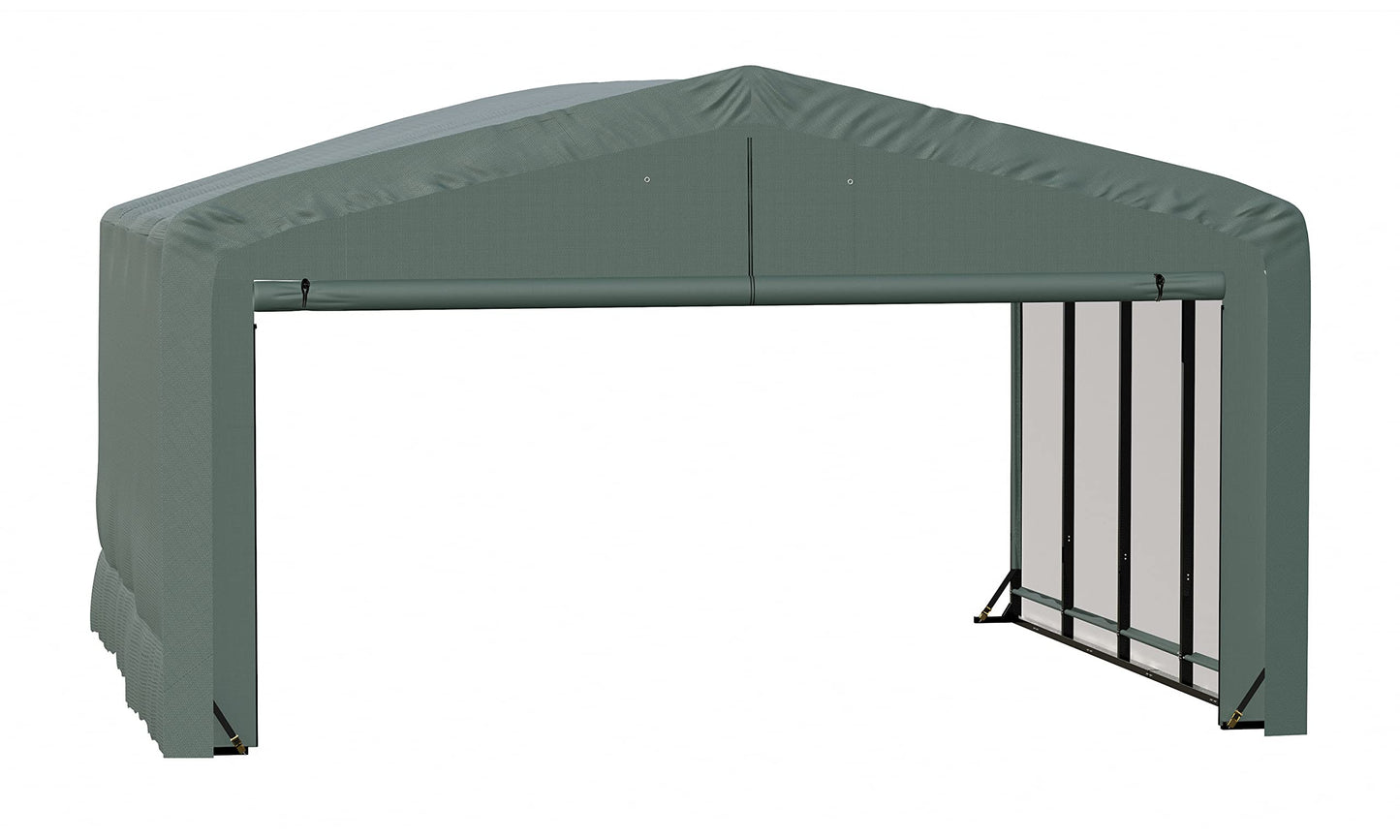 ShelterLogic ShelterTube Garage & Storage Shelter, 20' x 18' x 12' Heavy-Duty Steel Frame Wind and Snow-Load Rated Enclosure, Green
