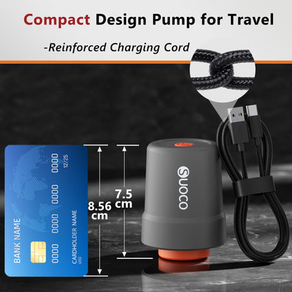 SUOCO Travel Pack Vacuum Kit, Vacuum Seal Bags for Clothing Travel with Cordless Pump, Carry-on Size Compression Packing Cubes for Luggage Suitcase Backpack, 4 Small