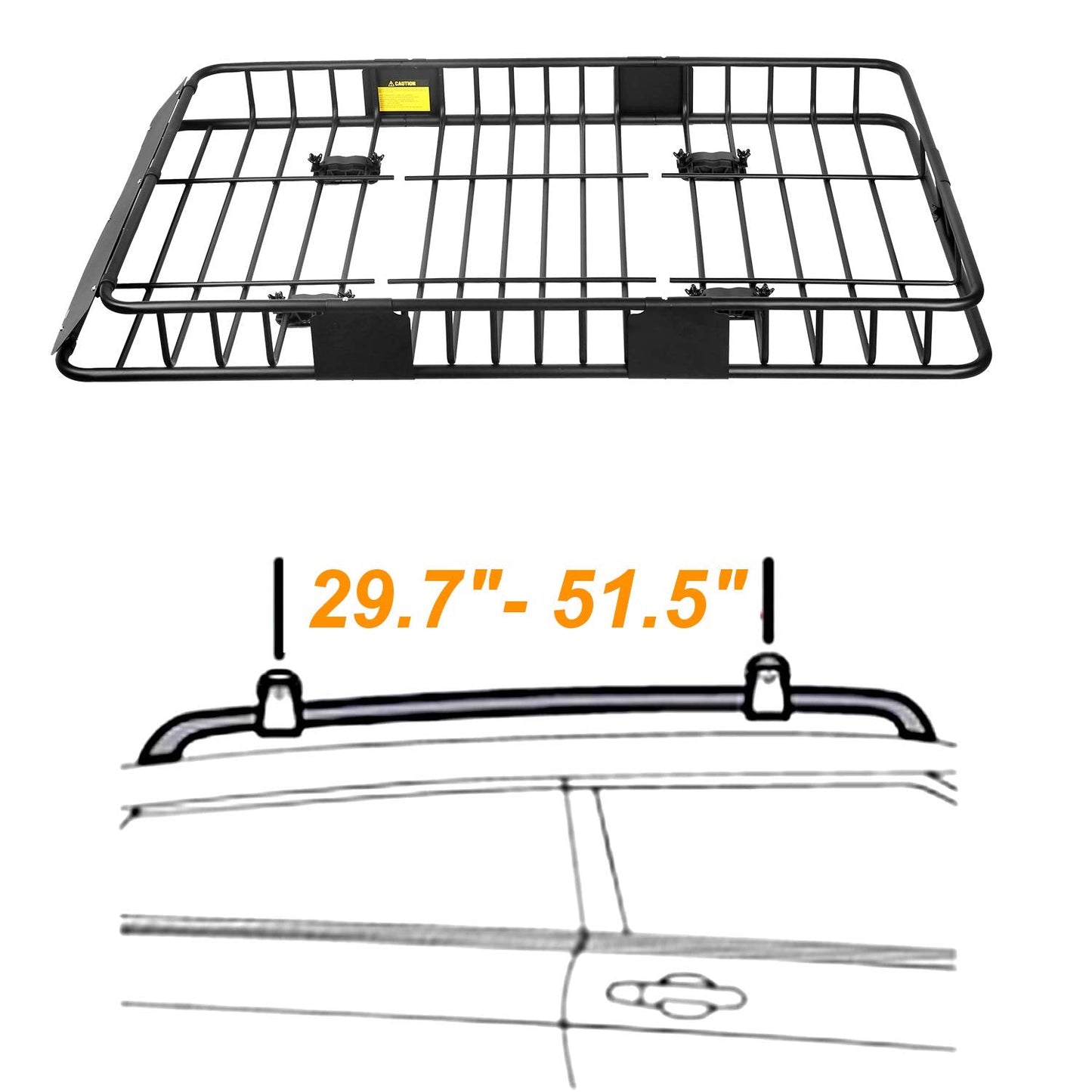 XCAR 64"x 39"x 4" Universal Roof Rack Basket Black with 3' x 4' Cargo Net and Rooftop Cargo Carrier Bag 15 Cubic ft - Car Top Luggage Storage Holder Baskets for SUV Truck Vehicle