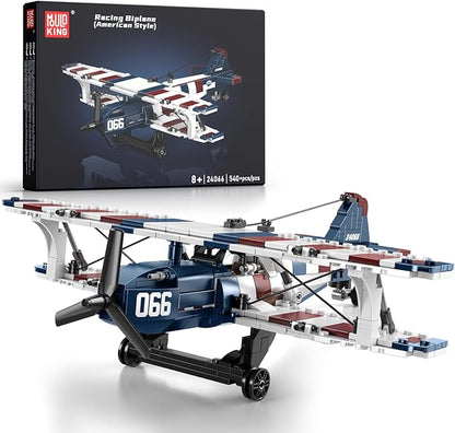 Mould King 24066 Race Plane Model Building Set for Kids STEM Toy Gift for Boys and Girls Ages 8+ Propeller Airplane Blocks Set for Display Collection(540PCS)