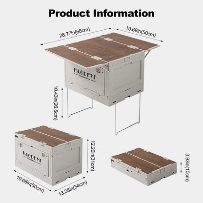 Ergocar Multi -Function Folding Storage Box,Which Can Stack The Storage Box, Suitable For Camping Supplies Storage, Snack Storage, Car Trunk