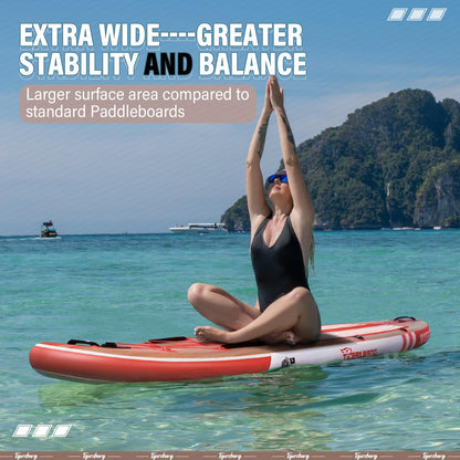 TIGERXBANG Paddle Board, 10.8' Stand Up Paddle Board with Premium Complete Inflatable SUP Accessories, Extra Wide Paddleboards for Adults & Youth-Pandora Collection Chili Red