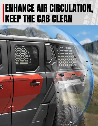 A & UTV PRO Rear Window Molle Panels for Polaris Xpedition ADV/ADV 5 2024+, Aluminum Back Window Protection Compatible with Xpedition Ultimate/NorthStar/Premium Expedition Accessories (One Pair)